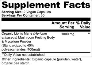 Wellness Naturally - Lion's Mane Mushroom - 60 Capsules